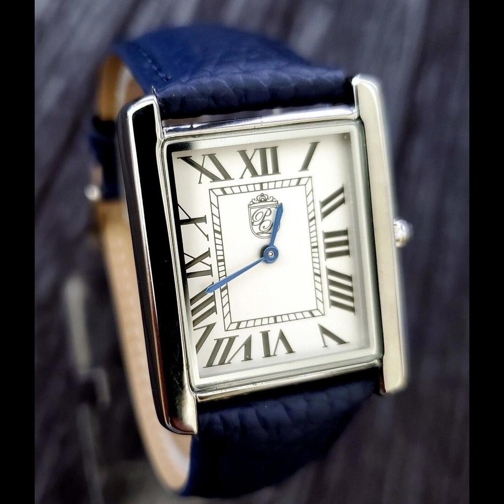Pierre Lucerne 1888‎ Swiss Inspired Tank Watch Blue Band